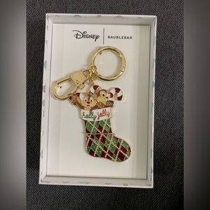 Disney x BaubleBar Christmas Chip N’ Dale Keychain Charm-HTF!! BRAND NEW!